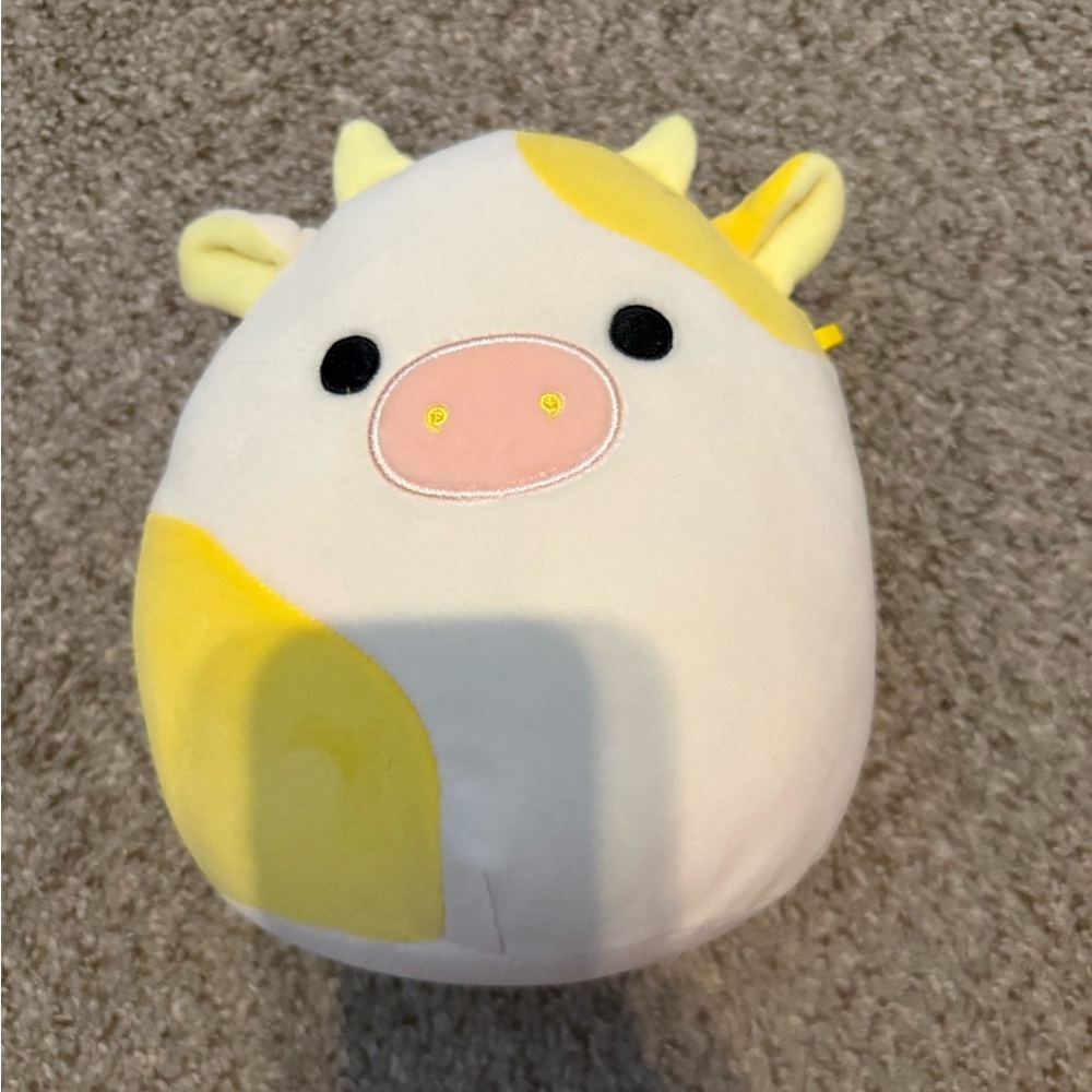 Squishmallows Yellow and White Cow Stuffed Animal